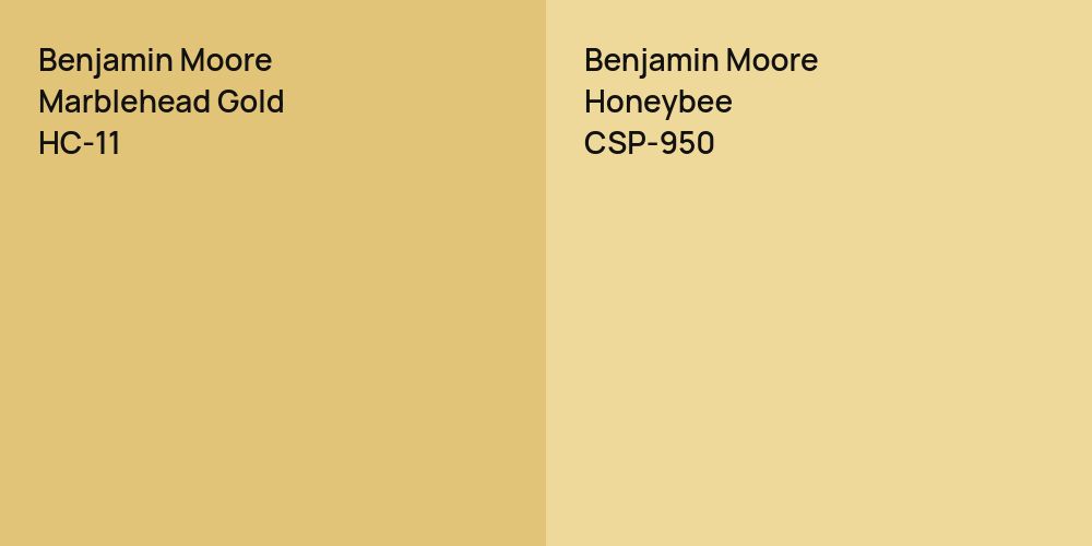 Benjamin Moore Marblehead Gold vs. Benjamin Moore Honeybee