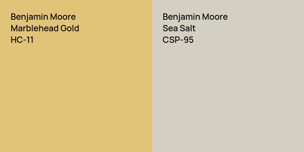 Benjamin Moore Marblehead Gold vs. Benjamin Moore Sea Salt