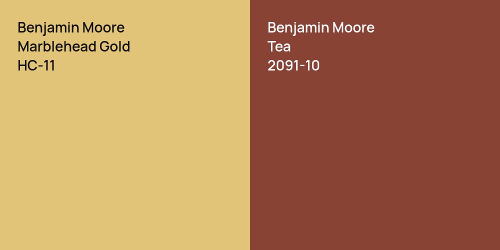 Benjamin Moore Marblehead Gold vs. Benjamin Moore Tea