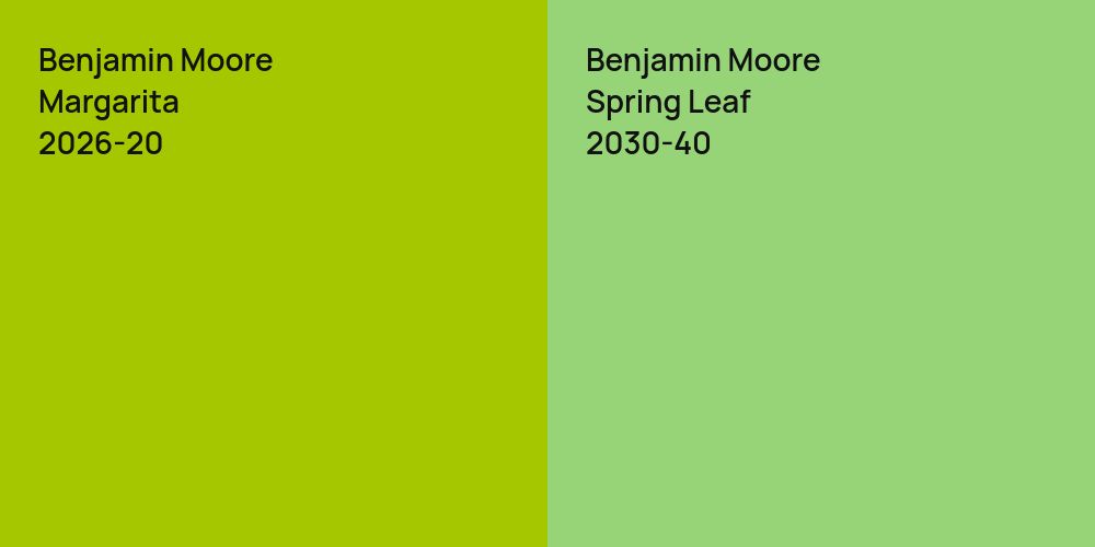 Benjamin Moore Margarita vs. Benjamin Moore Spring Leaf