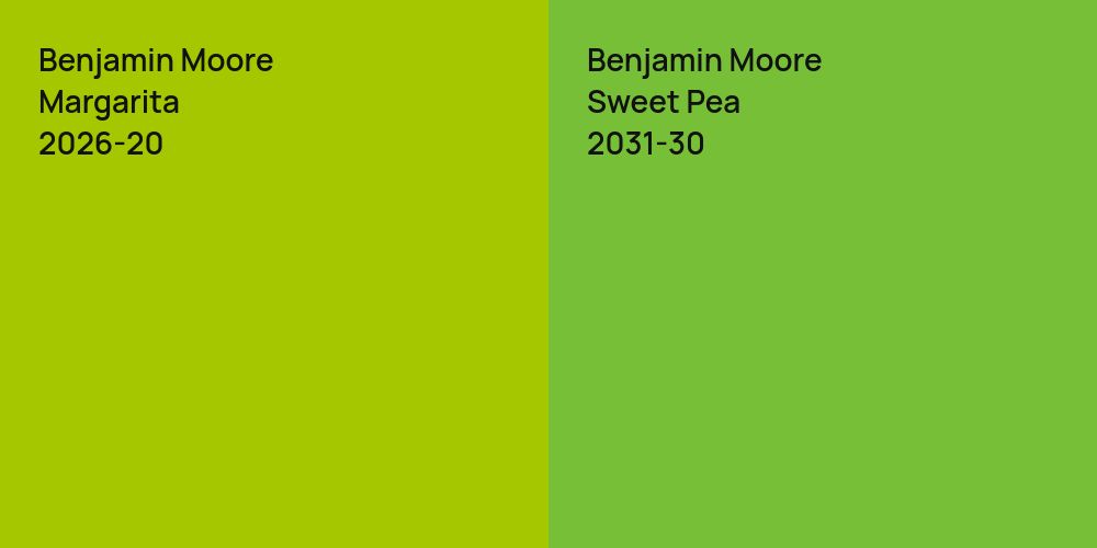 Benjamin Moore Margarita vs. Benjamin Moore Sweet Pea