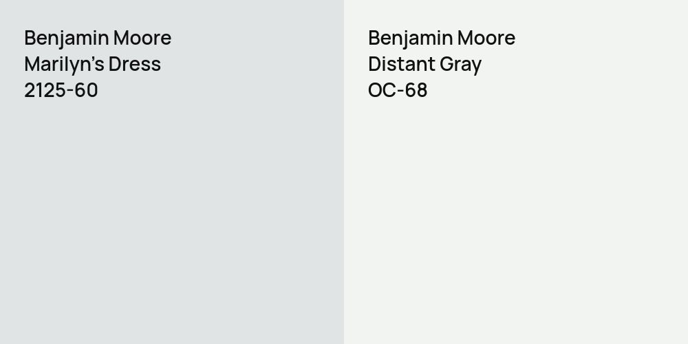 Benjamin Moore Marilyn's Dress vs. Benjamin Moore Distant Gray