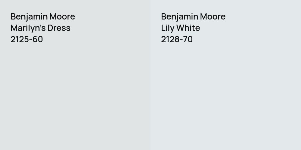 Benjamin Moore Marilyn's Dress vs. Benjamin Moore Lily White