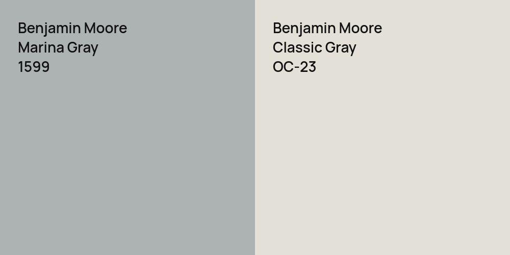 Benjamin Moore Marina Gray vs. Benjamin Moore Classic Gray