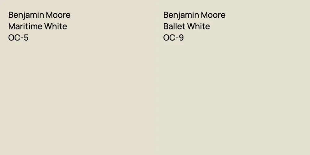 Benjamin Moore Maritime White vs. Benjamin Moore Ballet White