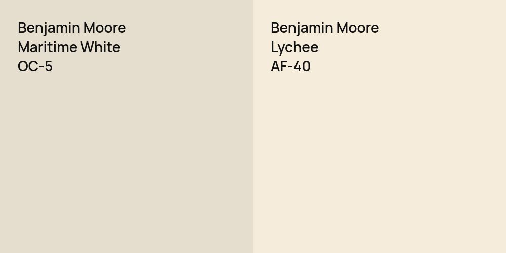 Benjamin Moore Maritime White vs. Benjamin Moore Lychee