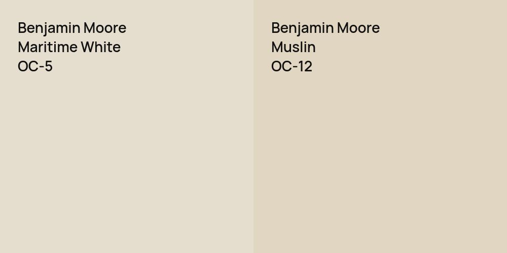 Benjamin Moore Maritime White vs. Benjamin Moore Muslin