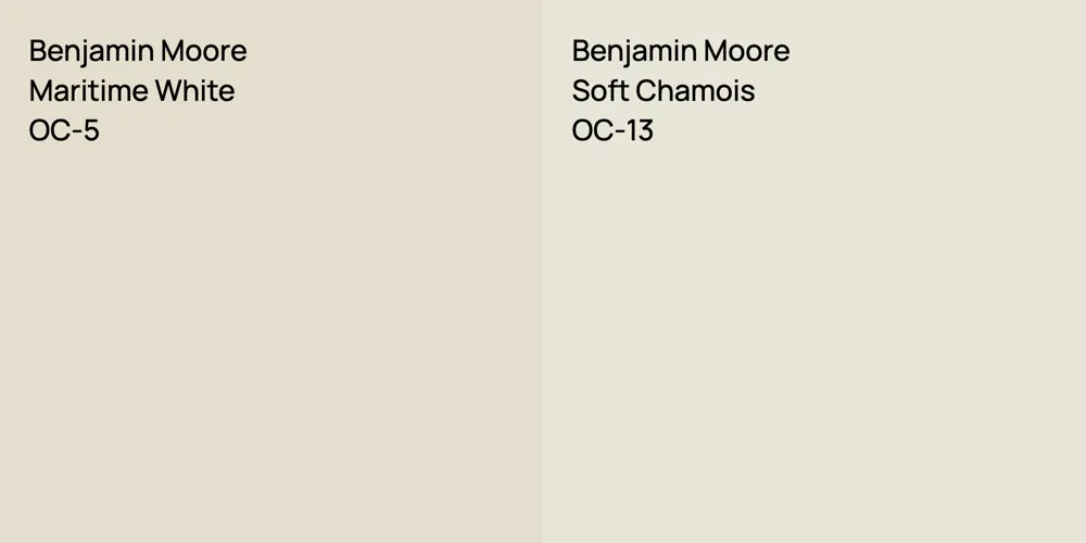 Benjamin Moore Maritime White vs. Benjamin Moore Soft Chamois