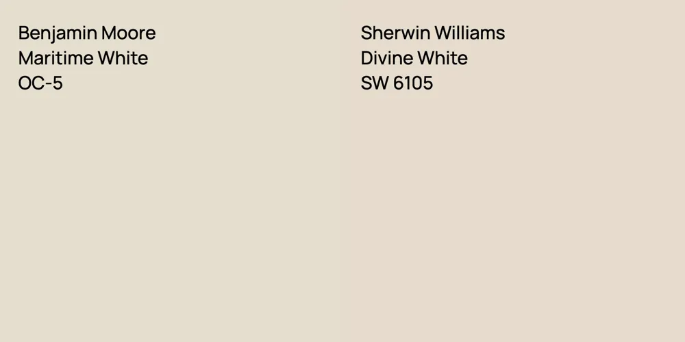 Benjamin Moore Maritime White vs. Sherwin Williams Divine White