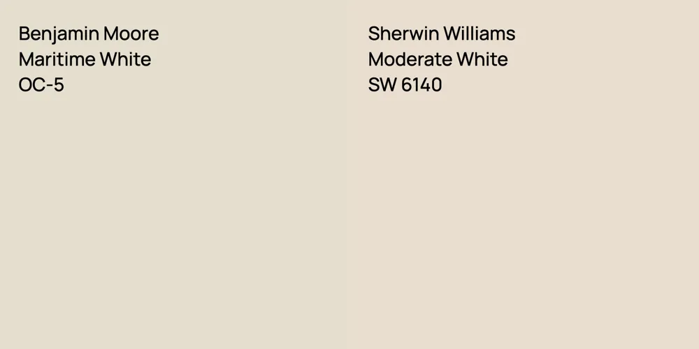 Benjamin Moore Maritime White vs. Sherwin Williams Moderate White