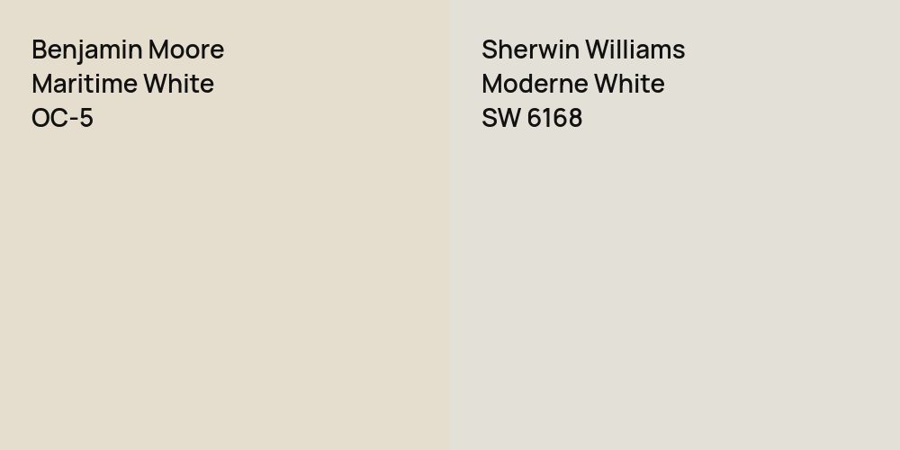 Benjamin Moore Maritime White vs. Sherwin Williams Moderne White