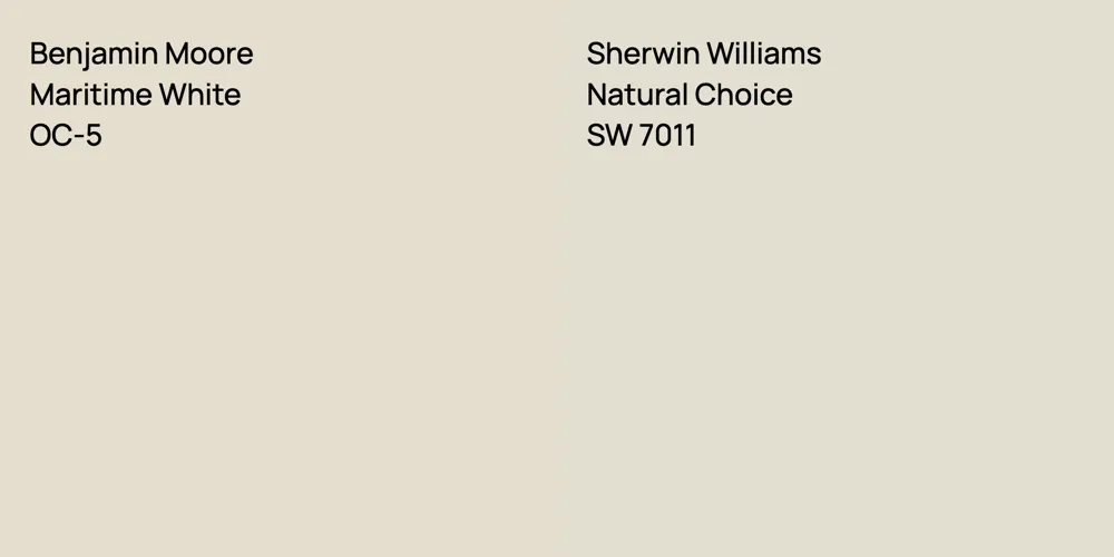 Benjamin Moore Maritime White vs. Sherwin Williams Natural Choice