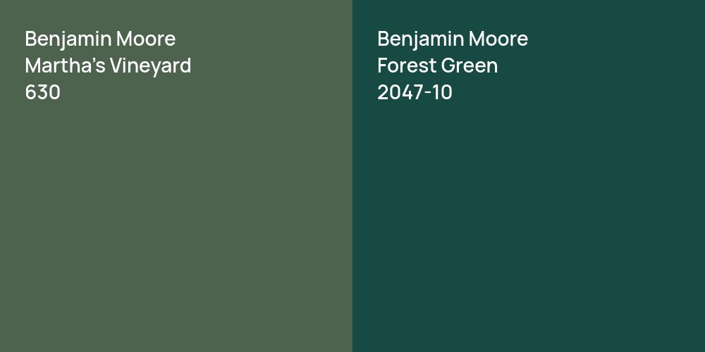 Benjamin Moore Martha's Vineyard vs. Benjamin Moore Forest Green