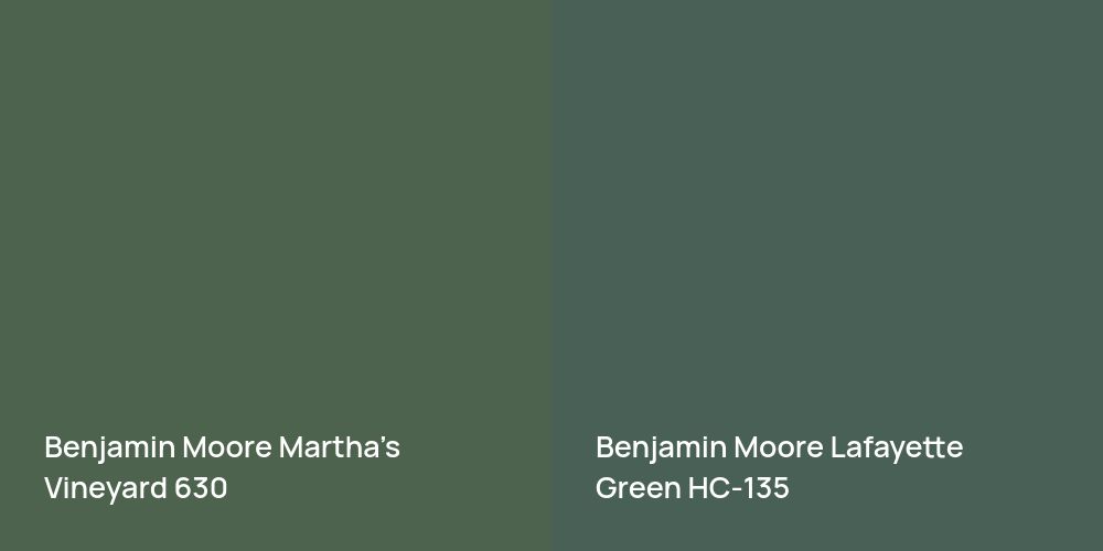 Benjamin Moore Martha's Vineyard vs. Benjamin Moore Lafayette Green