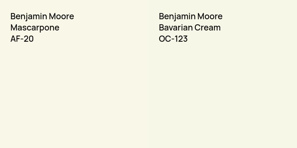 Benjamin Moore Mascarpone vs. Benjamin Moore Bavarian Cream