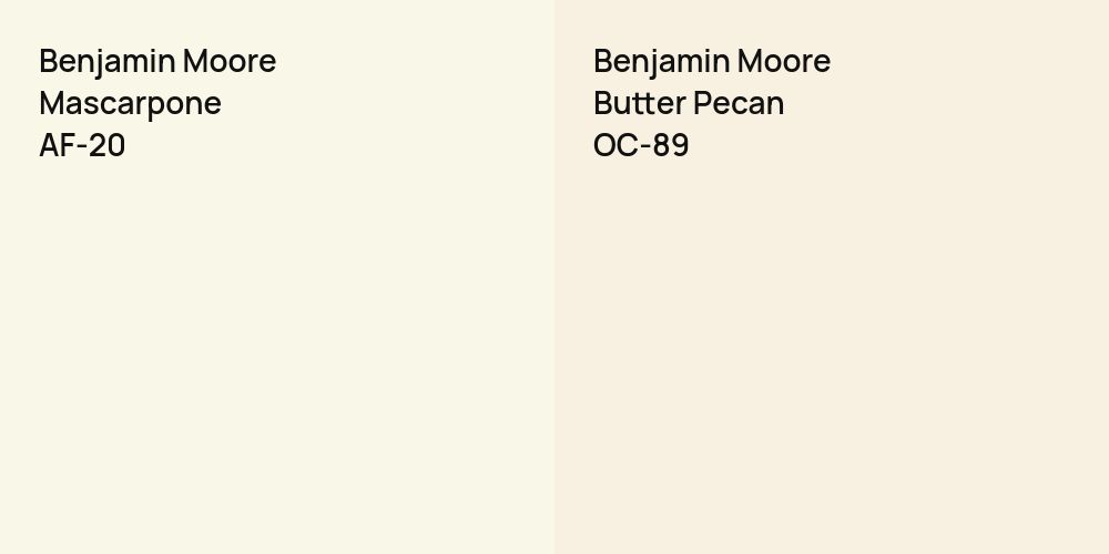 Benjamin Moore Mascarpone vs. Benjamin Moore Butter Pecan