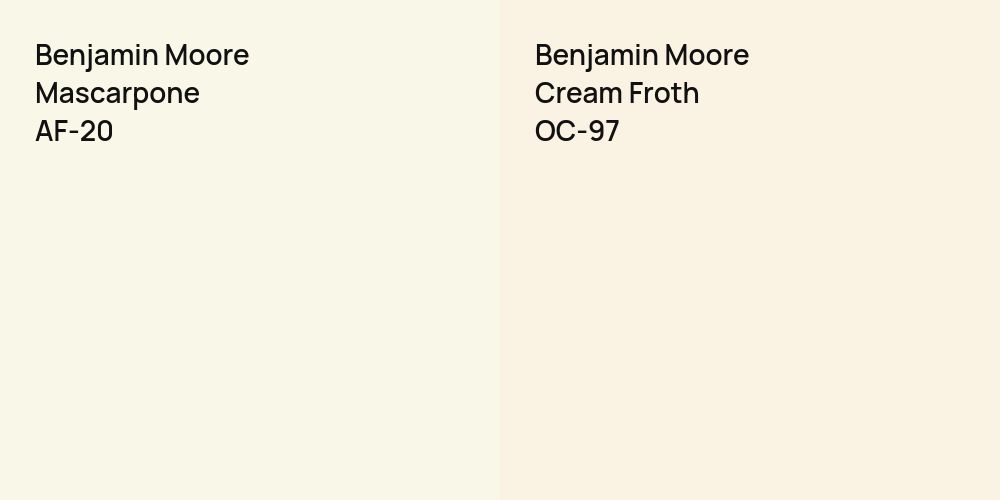 Benjamin Moore Mascarpone vs. Benjamin Moore Cream Froth