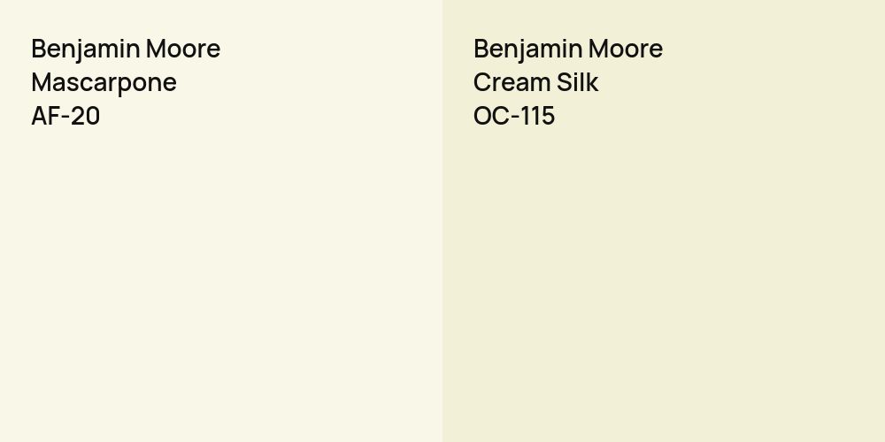 Benjamin Moore Mascarpone vs. Benjamin Moore Cream Silk