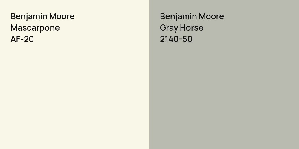 Benjamin Moore Mascarpone vs. Benjamin Moore Gray Horse