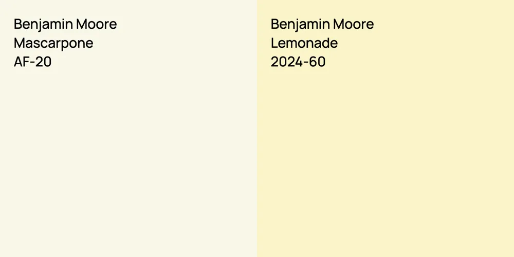 Benjamin Moore Mascarpone vs. Benjamin Moore Lemonade