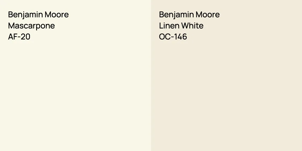 Benjamin Moore Mascarpone vs. Benjamin Moore Linen White