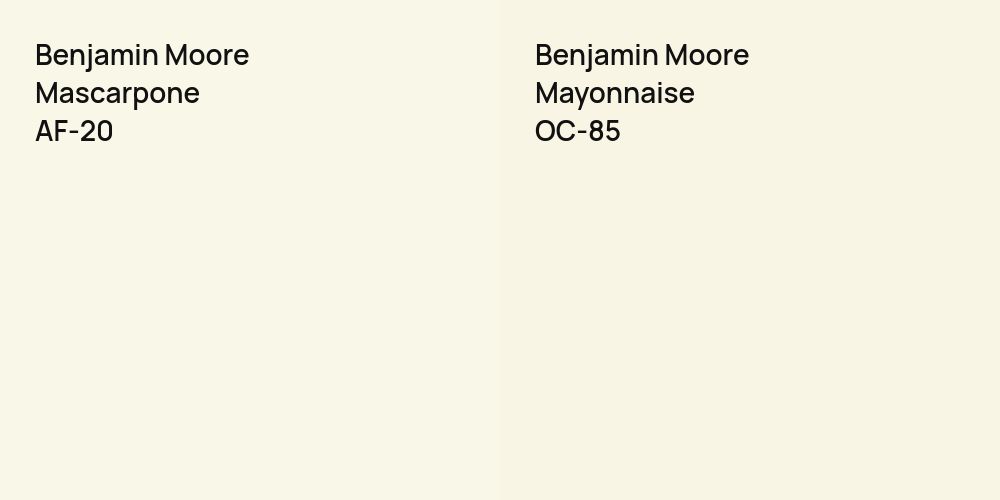 Benjamin Moore Mascarpone vs. Benjamin Moore Mayonnaise