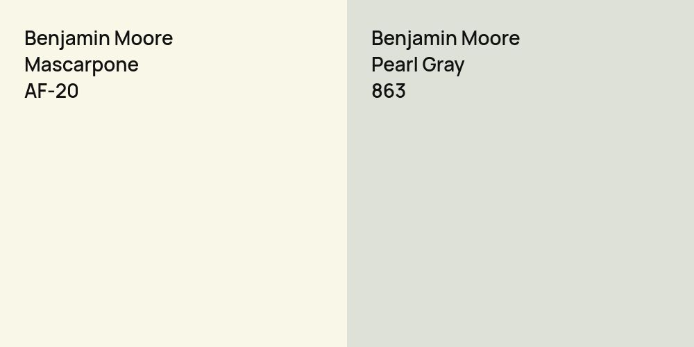 Benjamin Moore Mascarpone vs. Benjamin Moore Pearl Gray