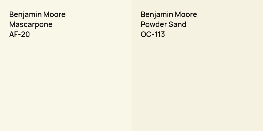 Benjamin Moore Mascarpone vs. Benjamin Moore Powder Sand