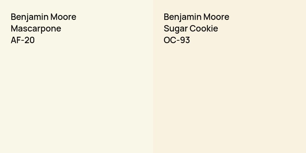 Benjamin Moore Mascarpone vs. Benjamin Moore Sugar Cookie