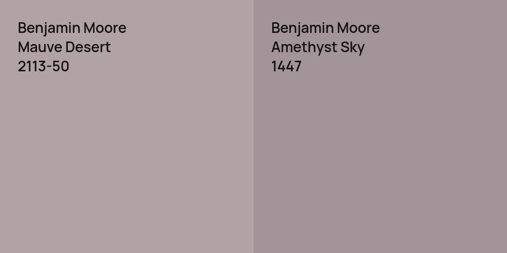 Benjamin Moore Mauve Desert vs. Benjamin Moore Amethyst Sky