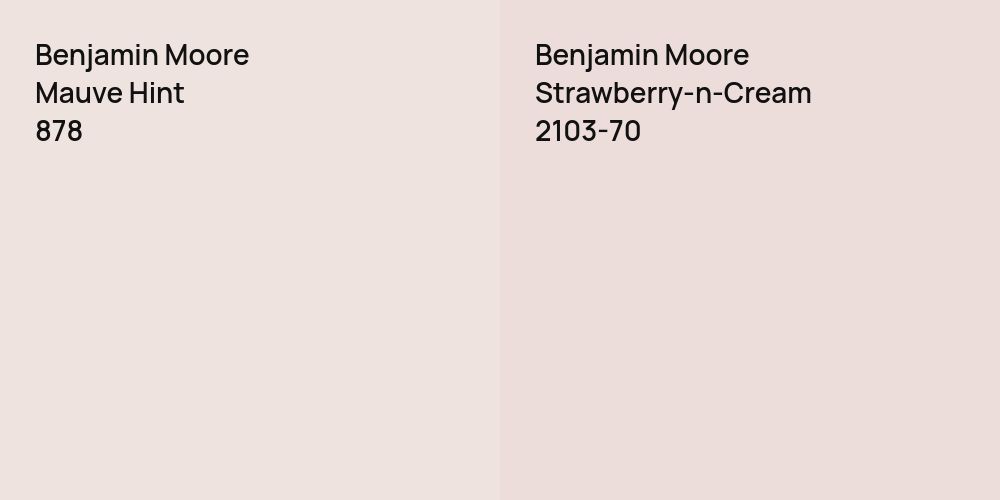 Benjamin Moore Mauve Hint vs. Benjamin Moore Strawberry-n-Cream