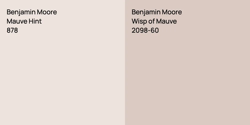 Benjamin Moore Mauve Hint vs. Benjamin Moore Wisp of Mauve