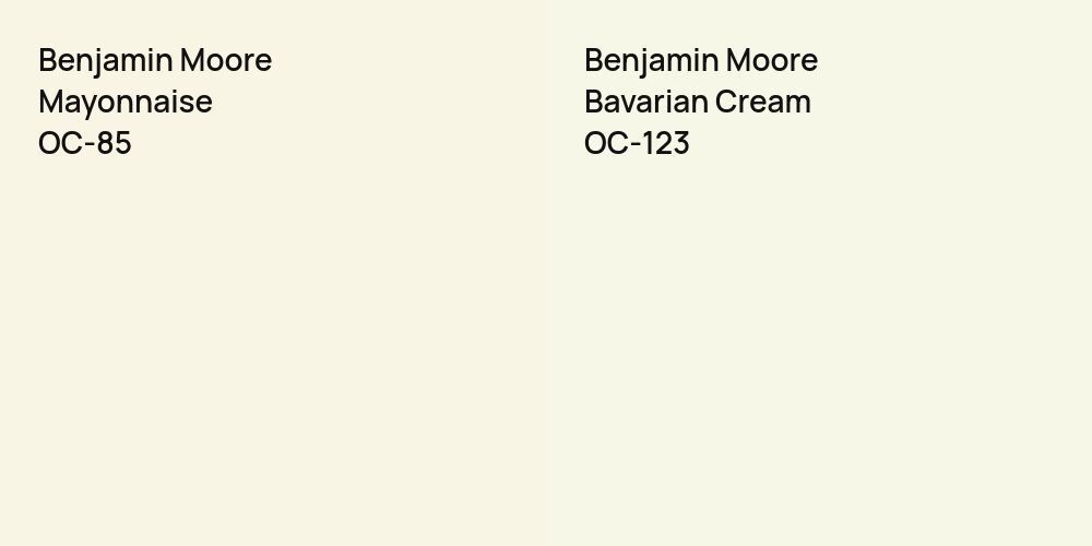 Benjamin Moore Mayonnaise vs. Benjamin Moore Bavarian Cream