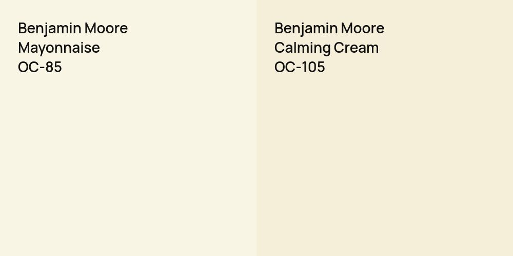 Benjamin Moore Mayonnaise vs. Benjamin Moore Calming Cream