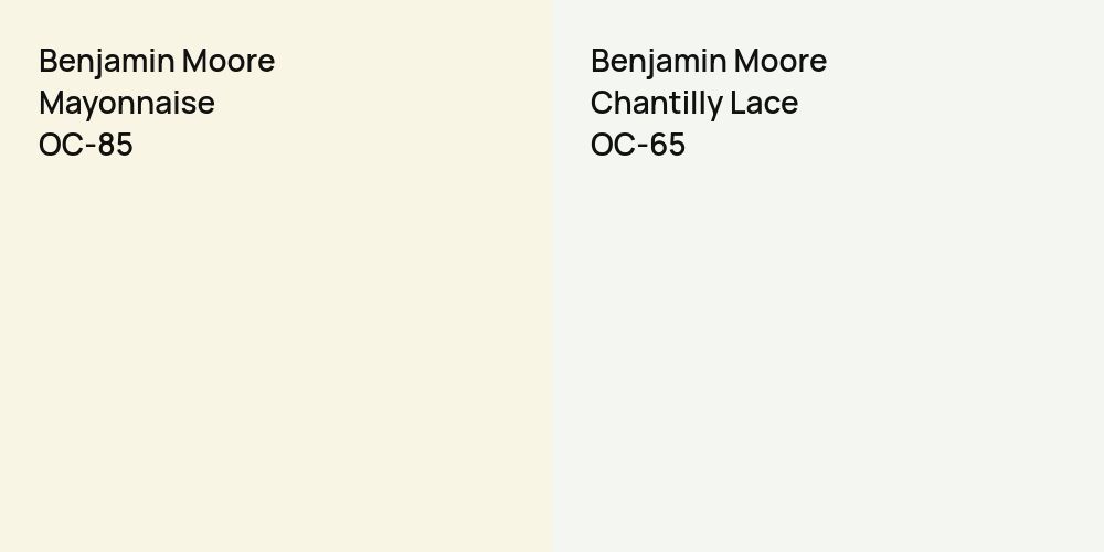 Benjamin Moore Mayonnaise vs. Benjamin Moore Chantilly Lace