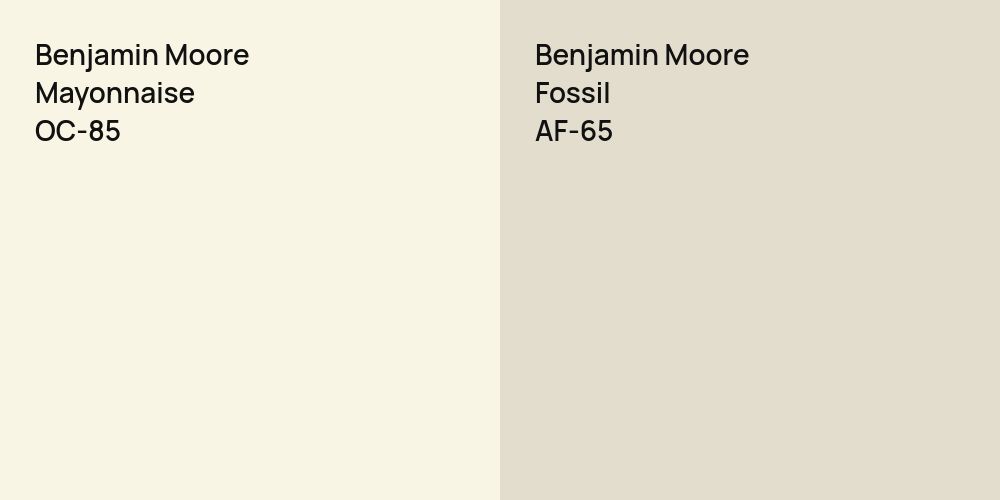 Benjamin Moore Mayonnaise vs. Benjamin Moore Fossil