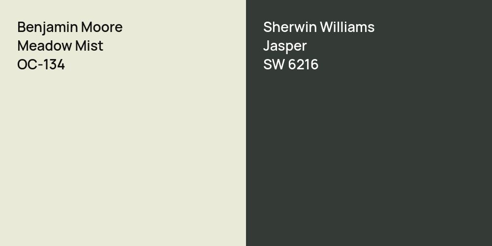 Benjamin Moore Meadow Mist vs. Sherwin Williams Jasper