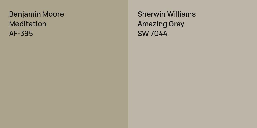 Benjamin Moore Meditation vs. Sherwin Williams Amazing Gray