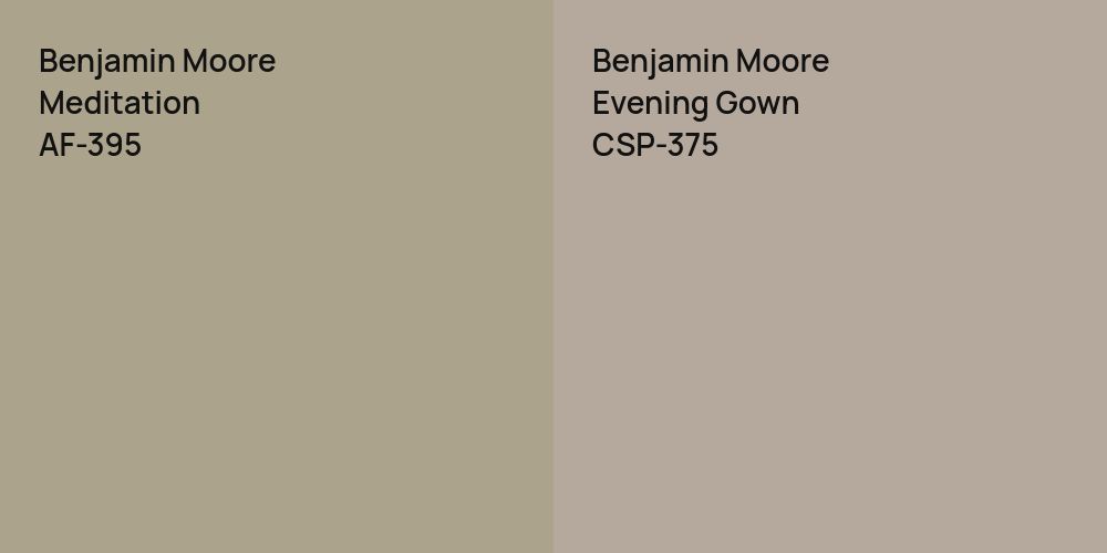 Benjamin Moore Meditation vs. Benjamin Moore Evening Gown