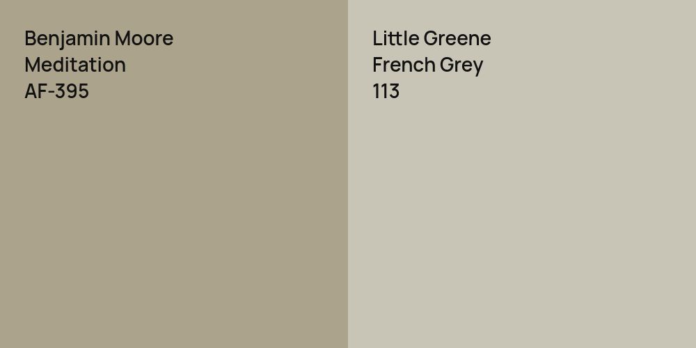 Benjamin Moore Meditation vs. Little Greene French Grey