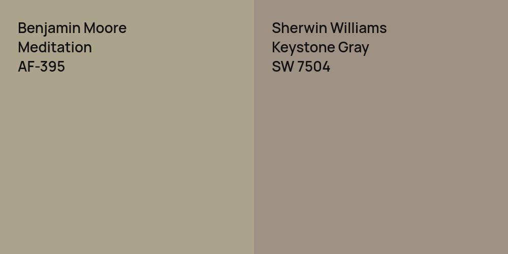 Benjamin Moore Meditation vs. Sherwin Williams Keystone Gray