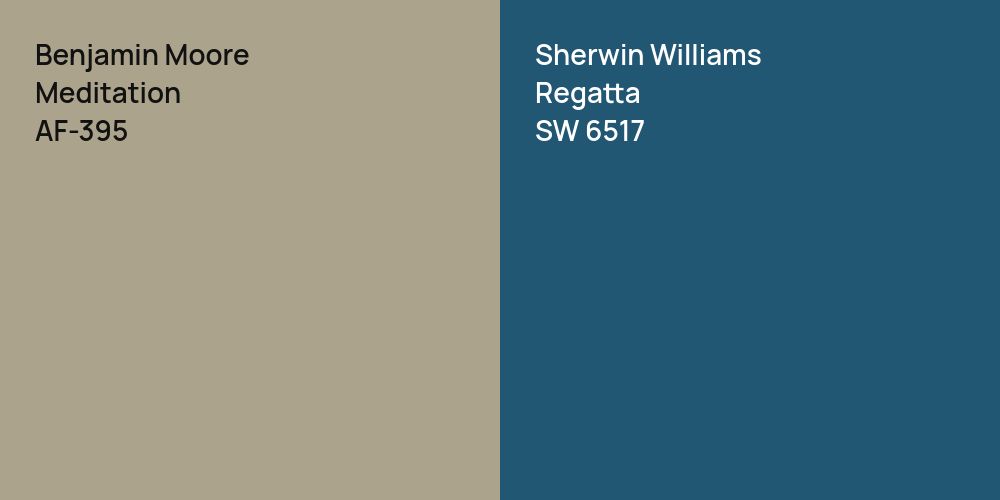 Benjamin Moore Meditation vs. Sherwin Williams Regatta