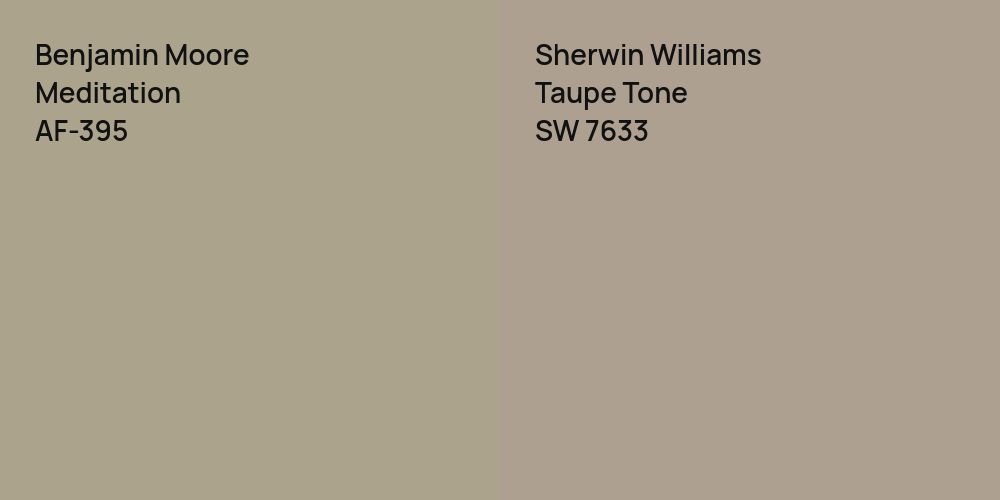 Benjamin Moore Meditation vs. Sherwin Williams Taupe Tone