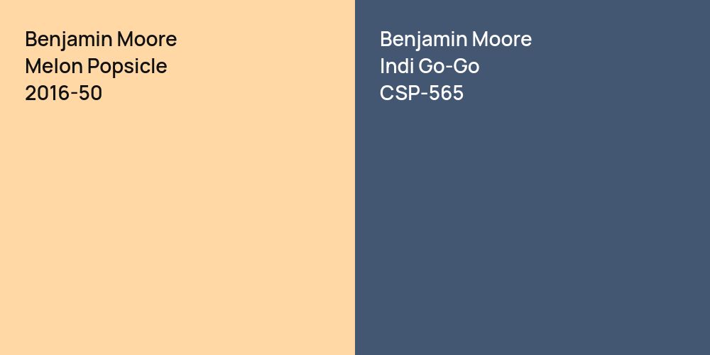 Benjamin Moore Melon Popsicle vs. Benjamin Moore Indi Go-Go