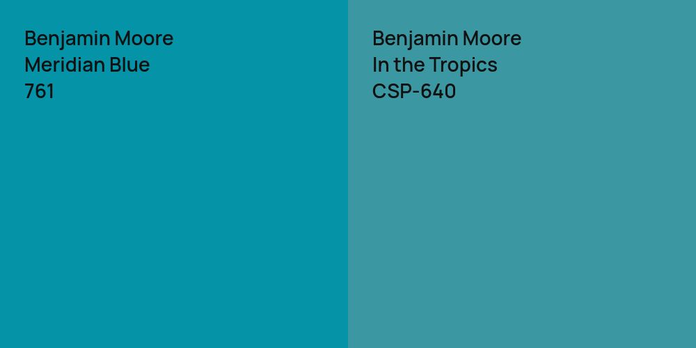 Benjamin Moore Meridian Blue vs. Benjamin Moore In the Tropics