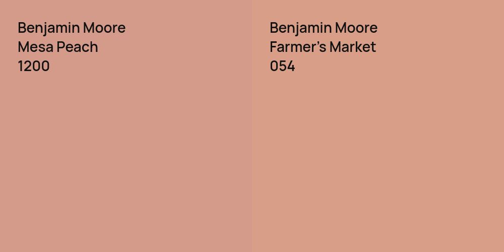 Benjamin Moore Mesa Peach vs. Benjamin Moore Farmer's Market