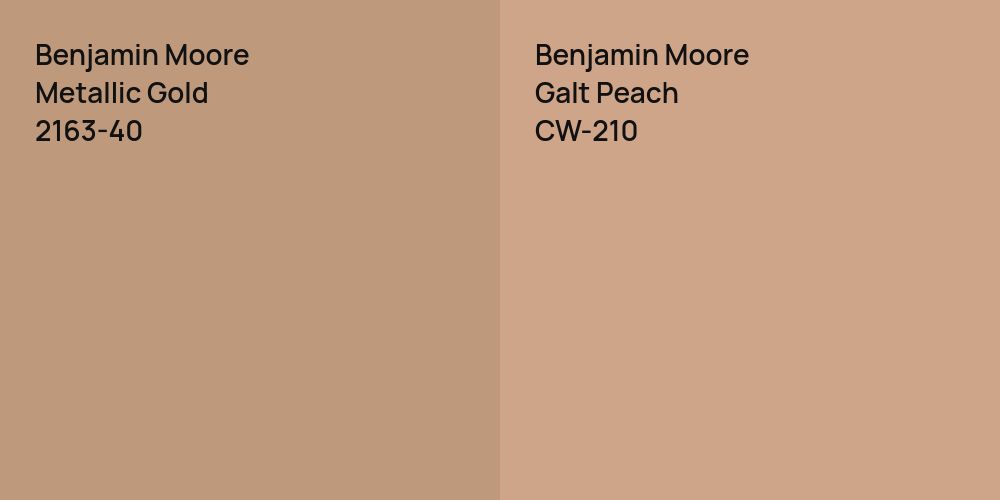 Benjamin Moore Metallic Gold vs. Benjamin Moore Galt Peach