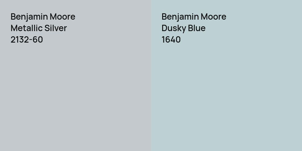 Benjamin Moore Metallic Silver vs. Benjamin Moore Dusky Blue