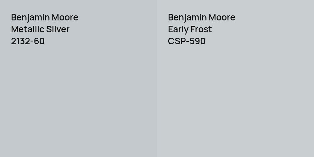 Benjamin Moore Metallic Silver vs. Benjamin Moore Early Frost