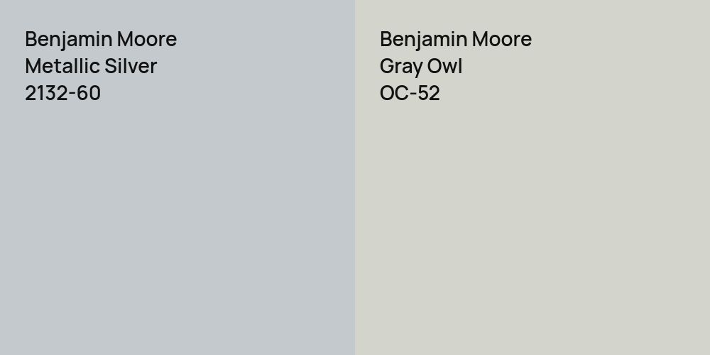 Benjamin Moore Metallic Silver vs. Benjamin Moore Gray Owl